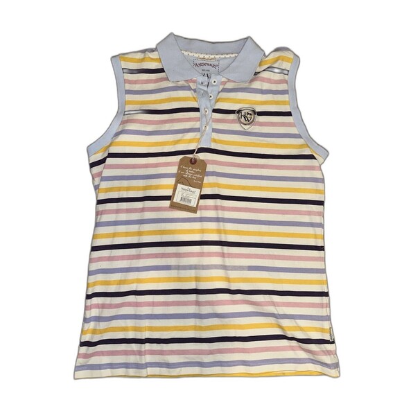 Horseware Tops - Horseware Ireland sleeveless Stripe Polo XXL 14 NWT